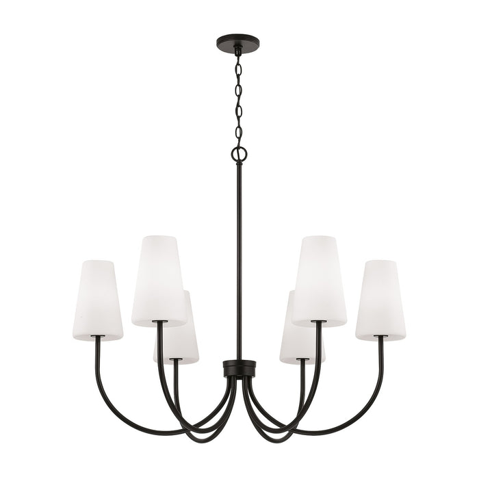 Capital Lighting 455261MB-550 Six Light Chandelier, Matte Black