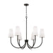 Capital Lighting 455261MB-550 Six Light Chandelier, Matte Black