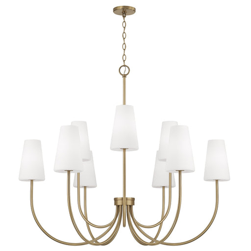 Capital Lighting 455291AD-550 Nine Light Chandelier, Aged Brass