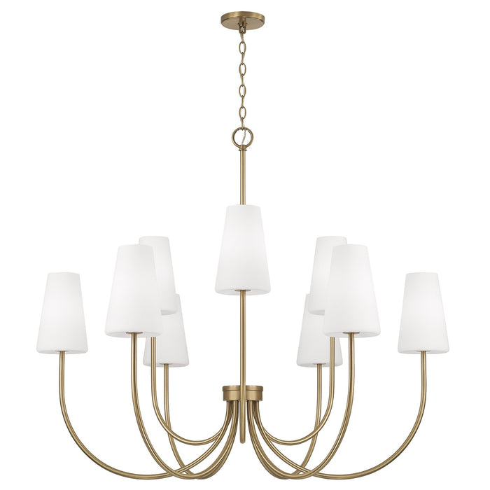 Capital Lighting 455291AD-550 Nine Light Chandelier, Aged Brass