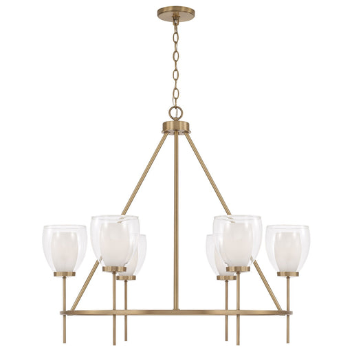 Capital Lighting 455961AD Six Light Chandelier, Aged Brass