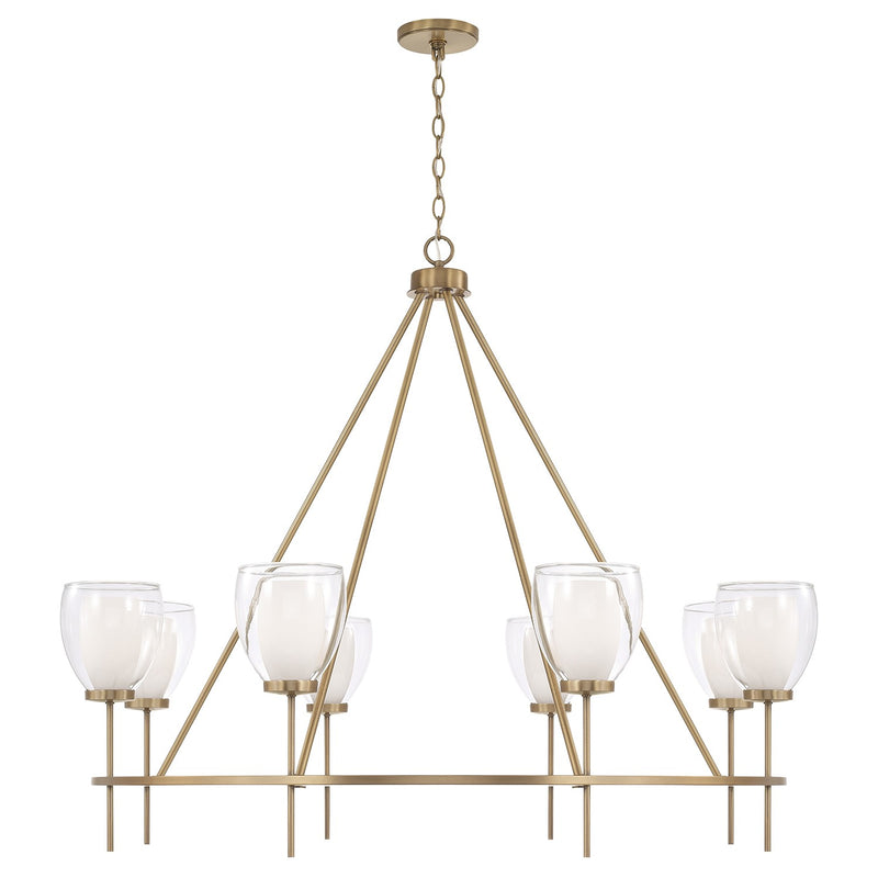 Capital Lighting 455981AD Eight Light Chandelier, Aged Brass