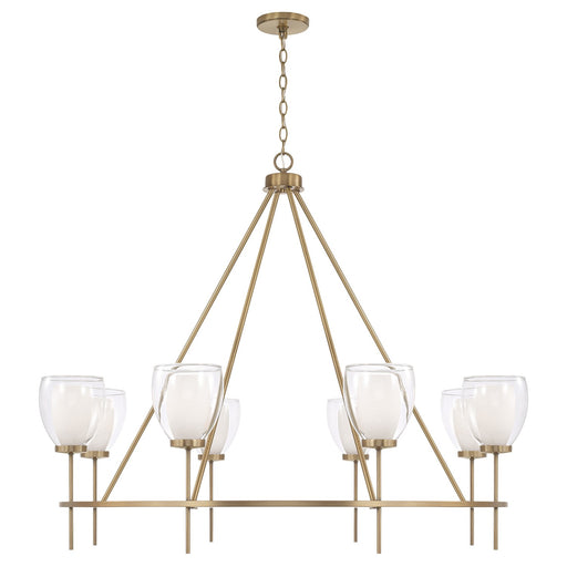 Capital Lighting 455981AD Eight Light Chandelier, Aged Brass