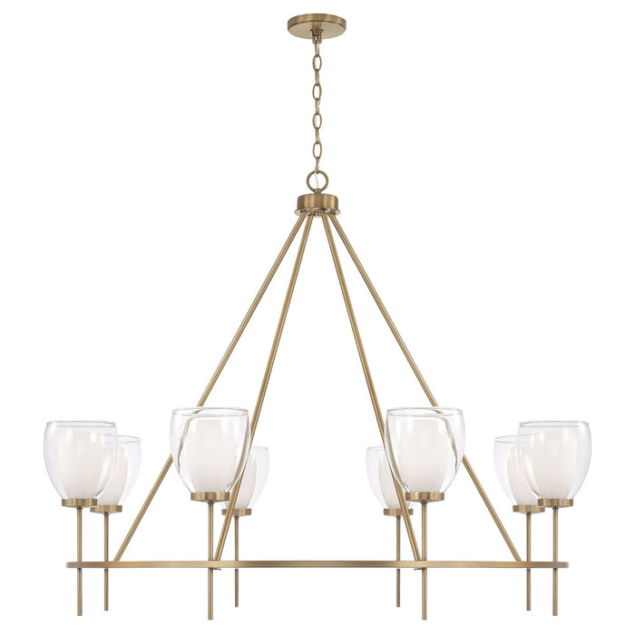 Capital Lighting 455981AD Eight Light Chandelier, Aged Brass