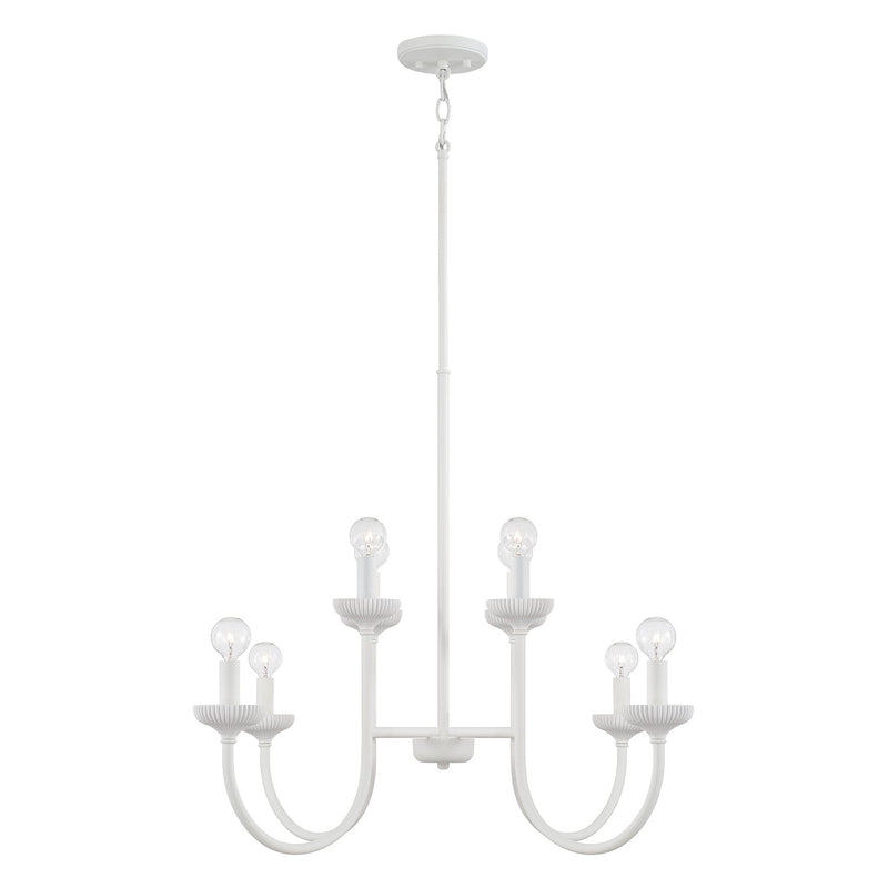 Capital Lighting 456181CE Eight Light Chandelier, Ceramic White