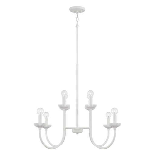 Capital Lighting 456181CE Eight Light Chandelier, Ceramic White