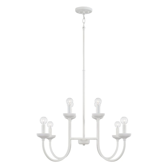 Capital Lighting 456181CE Eight Light Chandelier, Ceramic White