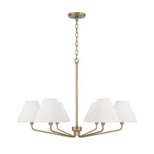 Capital Lighting 456661AD-714 Six Light Chandelier, Aged Brass