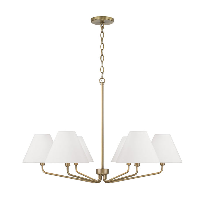 Capital Lighting 456661AD-714 Six Light Chandelier, Aged Brass