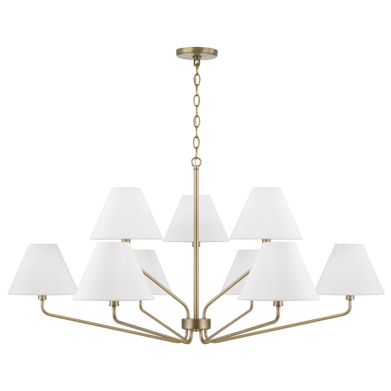 Capital Lighting 456691AD-714 Nine Light Chandelier, Aged Brass