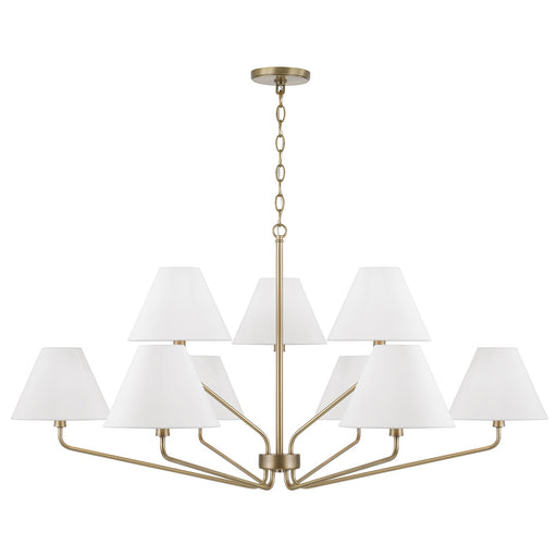 Capital Lighting 456691AD-714 Nine Light Chandelier, Aged Brass
