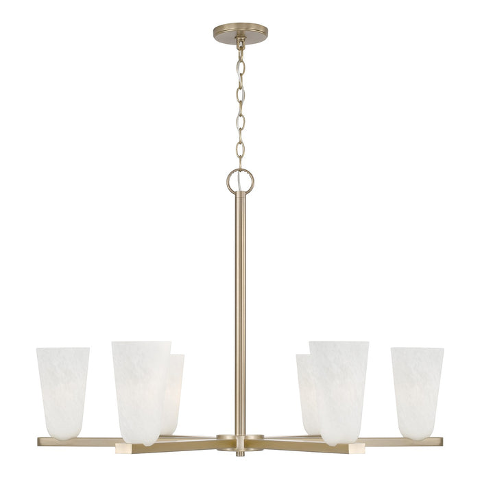 Capital Lighting 456961MA-556 Six Light Chandelier, Matte Brass