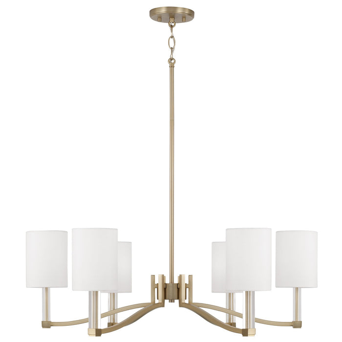 Capital Lighting 457061MA-715 Six Light Chandelier, Matte Brass