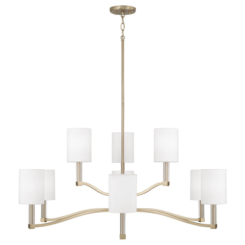 Capital Lighting 457091MA-715 Nine Light Chandelier, Matte Brass