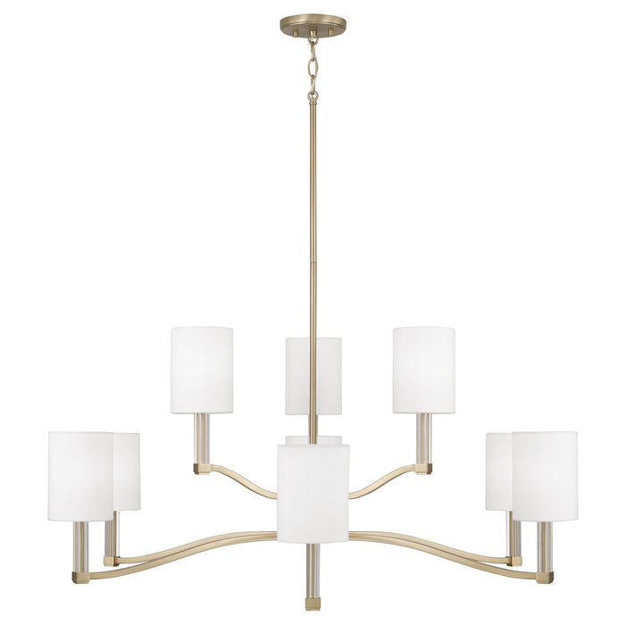 Capital Lighting 457091MA-715 Nine Light Chandelier, Matte Brass