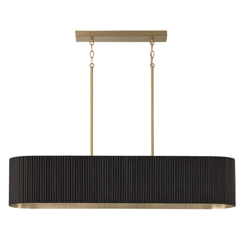 Capital Lighting 850751KR Five Light Island Pendant, Black Stain and Matte Brass