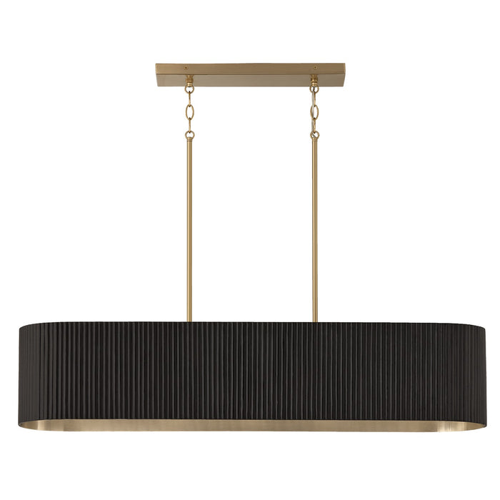 Capital Lighting 850751KR Five Light Island Pendant, Black Stain and Matte Brass