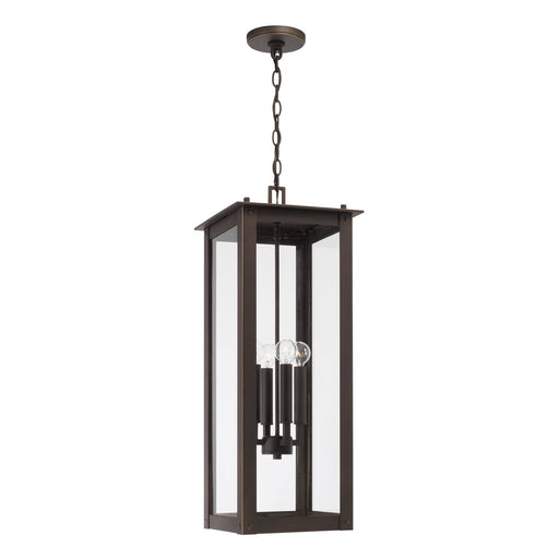 Capital Lighting 934644OZ Four Light Outdoor Hanging Lantern, Oiled Bronze
