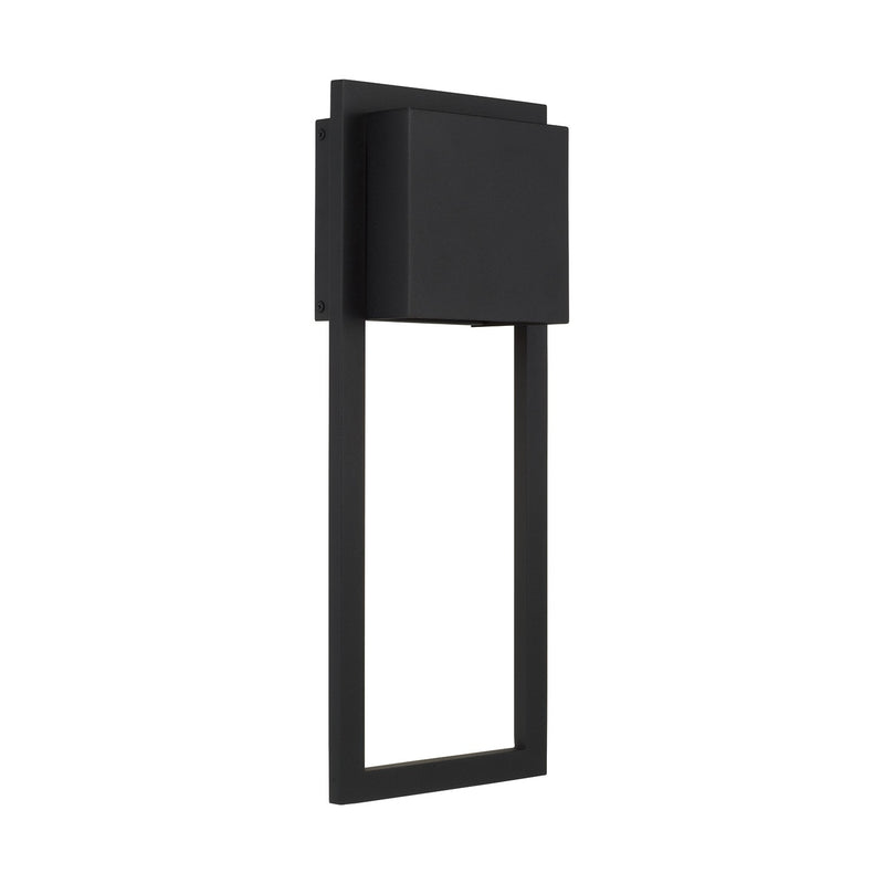 Capital Lighting 956012BK-GL One Light Outdoor Wall Lantern, Black