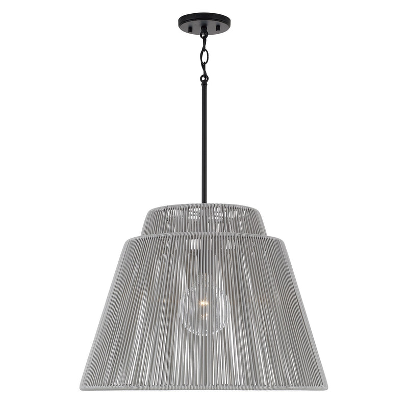 Capital Lighting 956311EK One Light Outdoor Hanging Lantern, Grey and Black