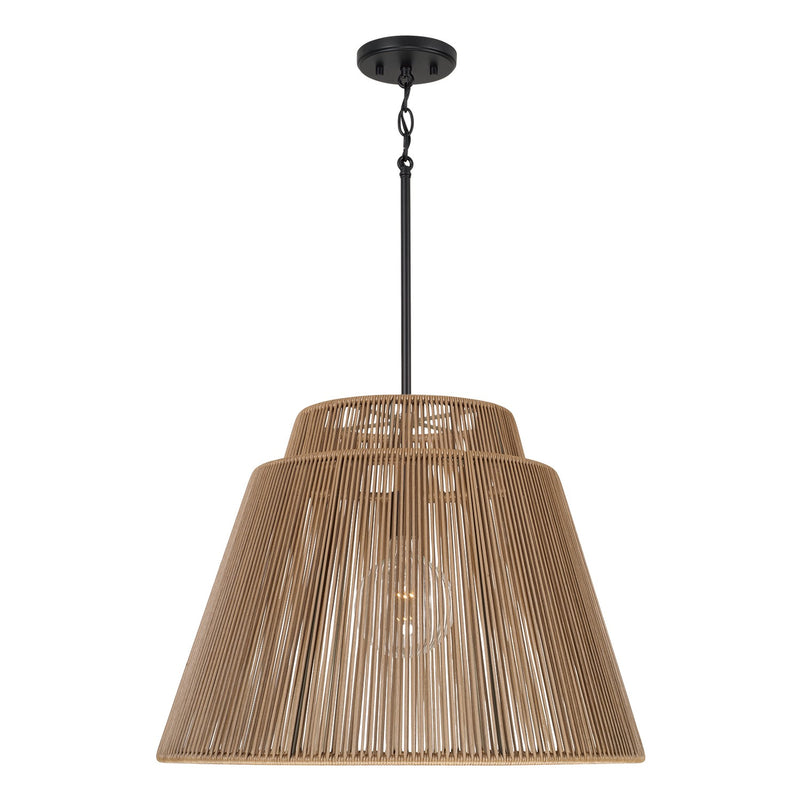 Capital Lighting 956311SK One Light Outdoor Hanging Lantern, Sienna and Black