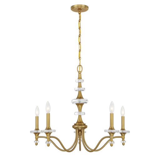 Savoy House 1-1361-5-322 Five Light Chandelier, Warm Brass