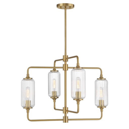 Savoy House 1-3025-4-322 Four Light Chandelier, Warm Brass