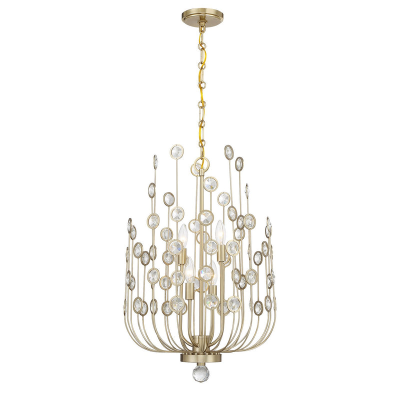 Savoy House 1-3597-4-127 Four Light Chandelier, Noble Brass