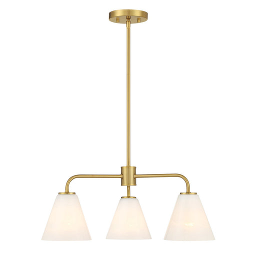 Savoy House 1-4013-3-322 Three Light Chandelier, Warm Brass