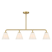 Savoy House 1-4014-4-322 Four Light Linear Chandelier, Warm Brass