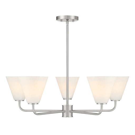 Savoy House 1-4015-5-SN Five Light Chandelier, Satin Nickel