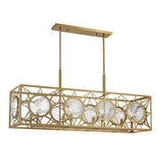 Savoy House 1-5066-8-322 Eight Light Linear Chandelier, Warm Brass