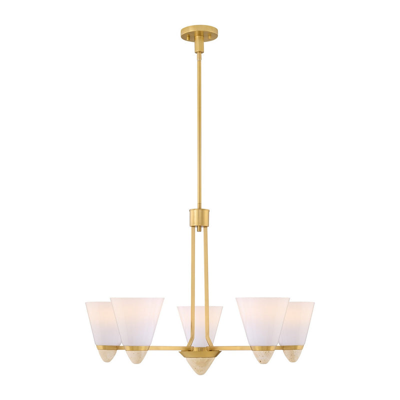 Savoy House 1-7265-5-322 Five Light Chandelier, Warm Brass
