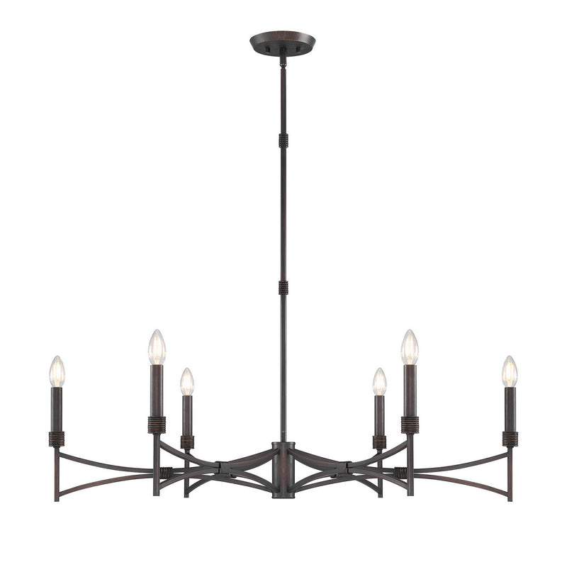 Savoy House 1-8166-6-26 Six Light Chandelier, Champagne Mist