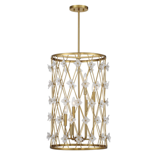 Savoy House 3-8412-6-322 Six Light Pendant, Warm Brass