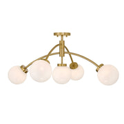 Savoy House 6-6199-5-322 LED Semi-Flush Mount, Warm Brass