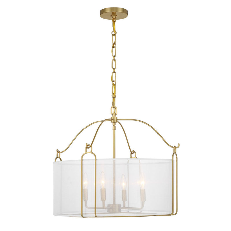 Savoy House 7-1693-4-322 Four Light Pendant, Warm Brass