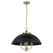 Savoy House 7-1725-4-143 Four Light Pendant, Matte Black/Warm Brass