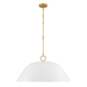 Savoy House 7-2918-1-157 One Light Pendant, White Bisque/Brass