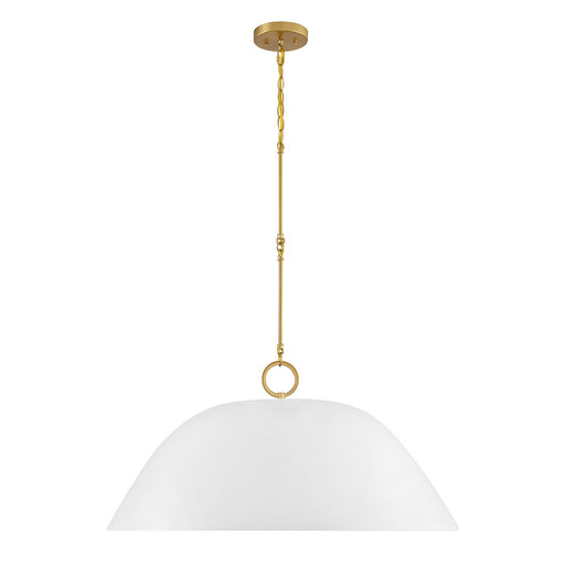 Savoy House 7-2918-1-157 One Light Pendant, White Bisque/Brass