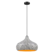 Savoy House 7-3095-1-201 One Light Pendant, Black/White Shell