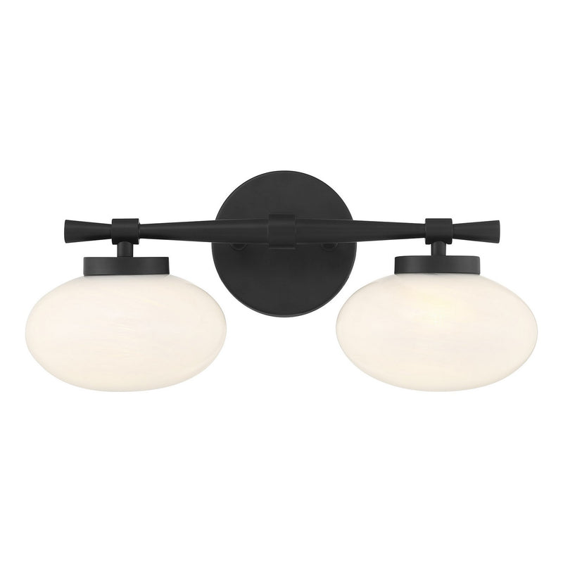 Savoy House 8-1050-2-BK Two Light Bathroom Vanity, Matte Black