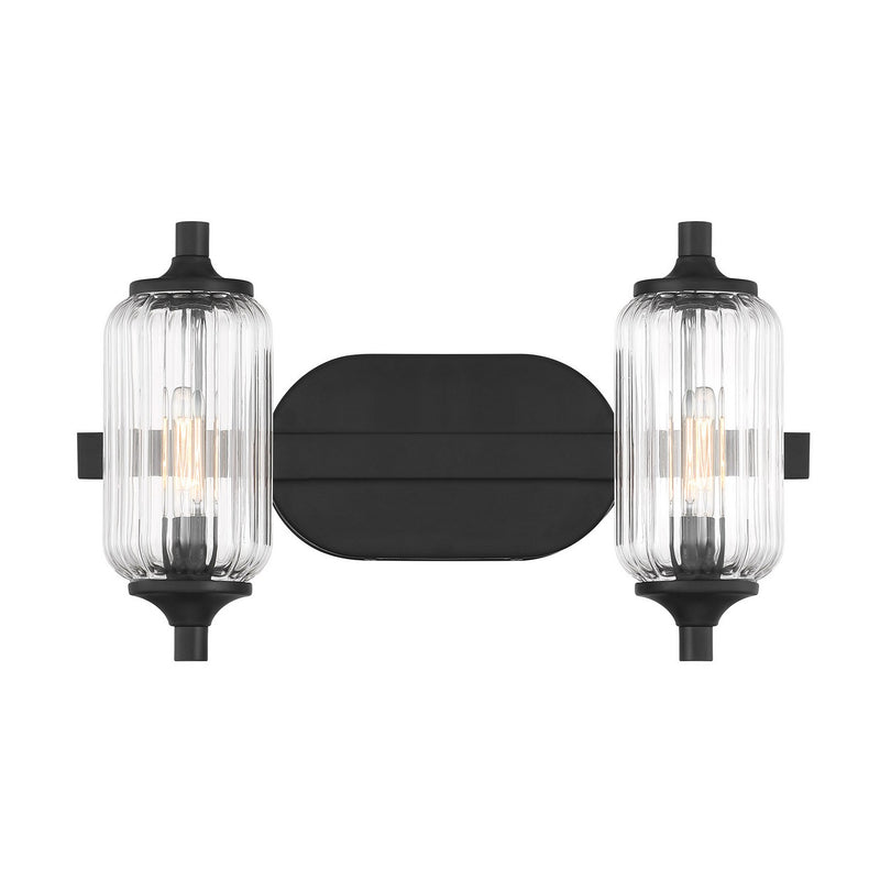 Savoy House 8-3024-2-BK Two Light Bathroom Vanity, Matte Black