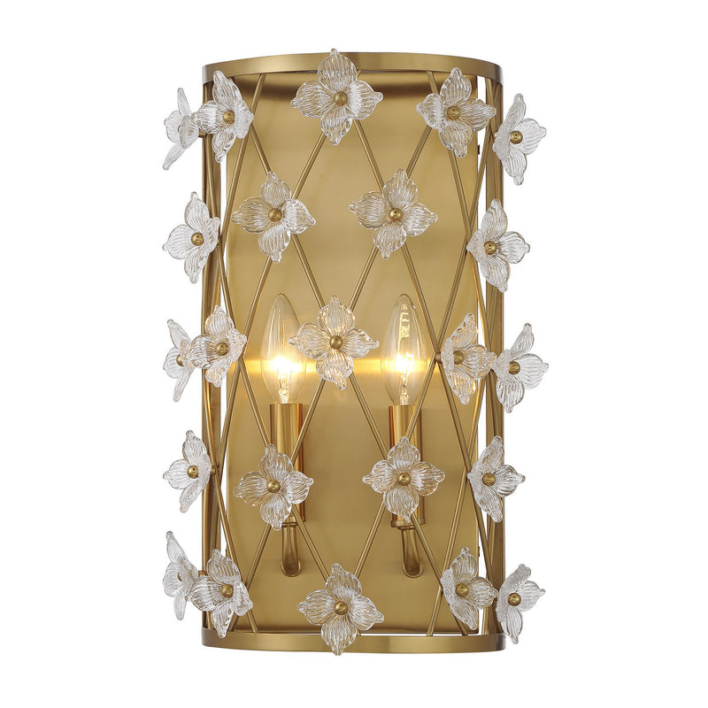 Savoy House 9-8411-2-322 Two Light Wall Sconce, Warm Brass