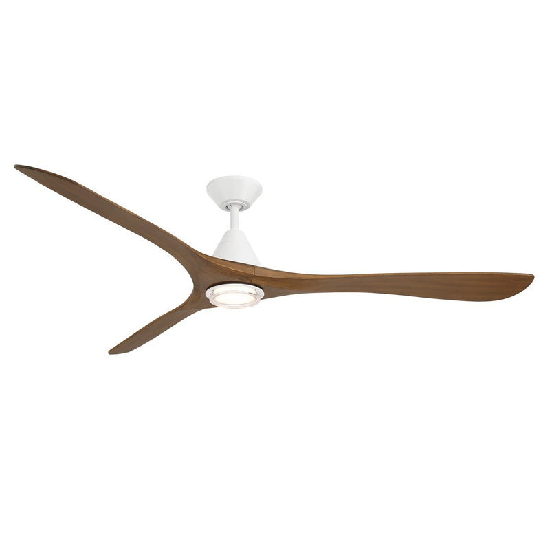 Modern Forms Fans FR-D2504-72L-MW/DK 72"Ceiling Fan, Matte White/Distressed Koa
