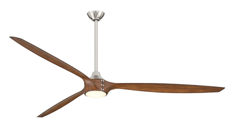 Minka-Aire F763L-BN/DK 84"Ceiling Fan, Brushed Nickel With Distressed Koa Blades