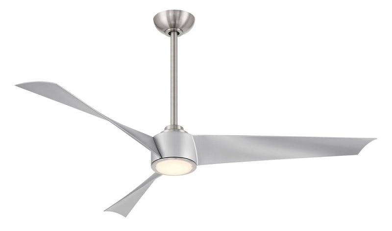 Minka-Aire F774L-BN/SL 56"Ceiling Fan, Brushed Nickel With Silver Blades