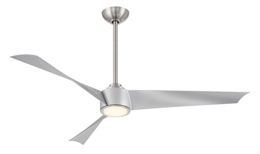 Minka-Aire F774L-BN/SL 56"Ceiling Fan, Brushed Nickel With Silver Blades