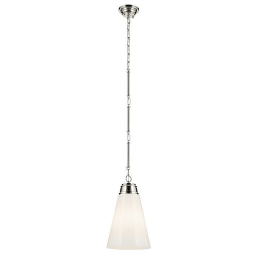 Kichler 52661PN One Light Pendant, Polished Nickel