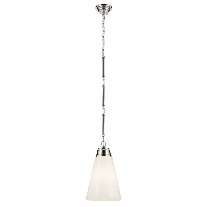 Kichler 52661PN One Light Pendant, Polished Nickel